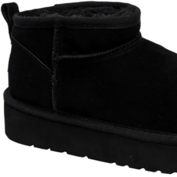 New Lamo Water Resistant Suede Platform Boots Ellie Ankle Bootie Black Cozy - Picture 9 of 10